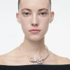 Clearance COS CHOKER Z KOKARDKAMI Srebrzysty