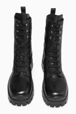 New COS CHUNKY LACEUP BOOTS Black