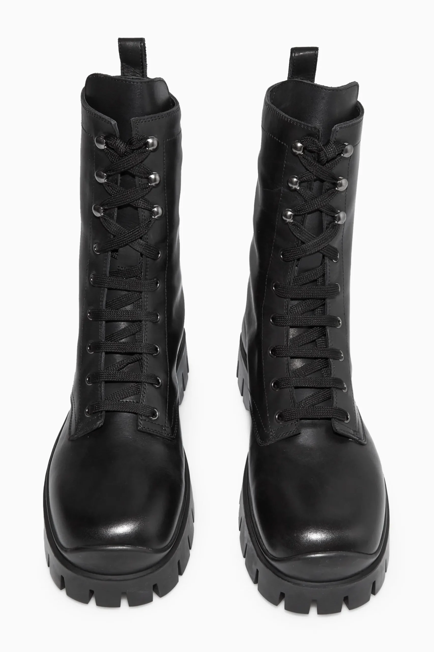 New COS CHUNKY LACEUP BOOTS Black