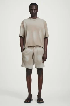Fashion COS ŚCIĄGANE W TALII SZORTY ZE SPRANEGO DŻERSEJU Szarobrązowy