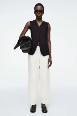 Best COS COTTON TAPERED DRAWSTRING TROUSERS