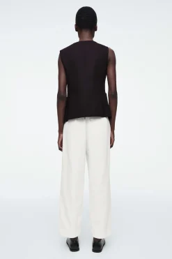 Best COS COTTON TAPERED DRAWSTRING TROUSERS