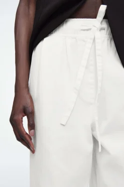 Best COS COTTON TAPERED DRAWSTRING TROUSERS