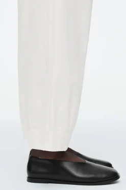 Best COS COTTON TAPERED DRAWSTRING TROUSERS
