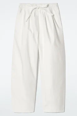 Best COS COTTON TAPERED DRAWSTRING TROUSERS