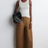 Best COS CROPPED BARRELLEG COTTON TROUSERS