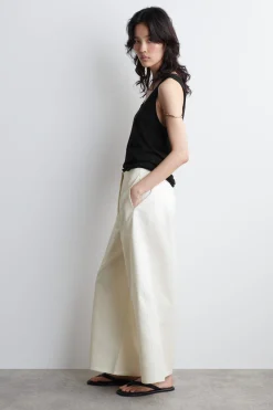 Fashion COS CROPPED BARRELLEG COTTON TROUSERS