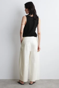 Fashion COS CROPPED BARRELLEG COTTON TROUSERS