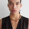 Fashion COS CURVED CUFF NECKLACE Złocisty