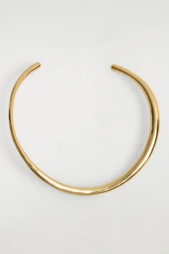 Fashion COS CURVED CUFF NECKLACE Złocisty