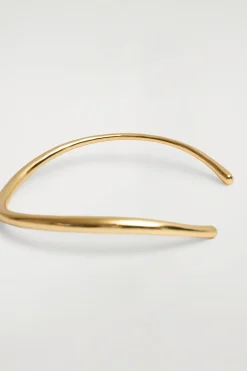 Fashion COS CURVED CUFF NECKLACE Złocisty
