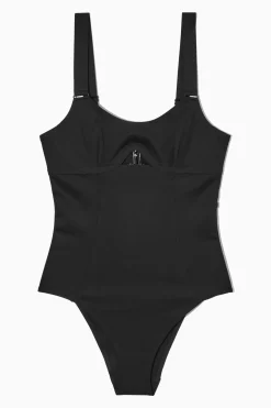New COS CUTOUT SCOOPNECK SWIMSUIT Black
