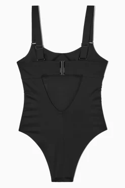 New COS CUTOUT SCOOPNECK SWIMSUIT Black