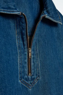 New COS DENIMOWA BLUZKA Z KRÓTKIM SUWAKIEM