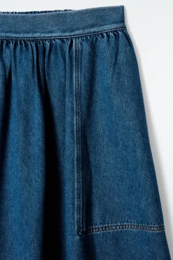 Discount COS DENIMOWA SPÓDNICA MIDI Z ELASTYCZNĄ TALIĄ