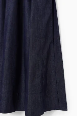 Outlet COS DENIMOWA SUKIENKA MAXI Z ZEBRANYM MATERIAŁEM