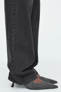 Hot COS DENIMOWE BUTY BEZ PIĘTY NA OBCASACH TYPU KACZUSZKA Szary