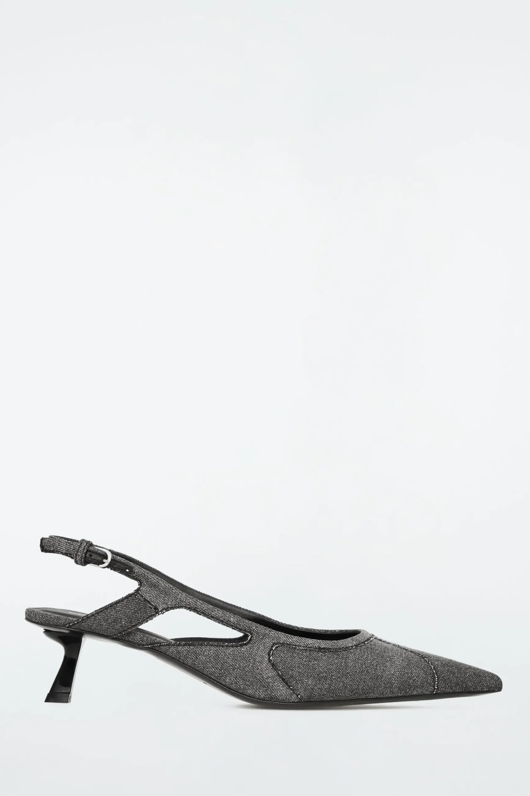 Hot COS DENIMOWE BUTY BEZ PIĘTY NA OBCASACH TYPU KACZUSZKA Szary