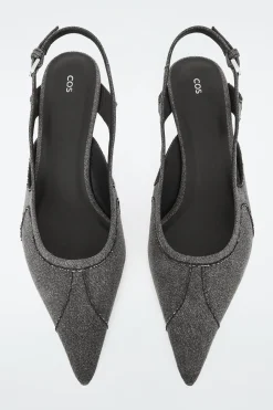 Hot COS DENIMOWE BUTY BEZ PIĘTY NA OBCASACH TYPU KACZUSZKA Szary