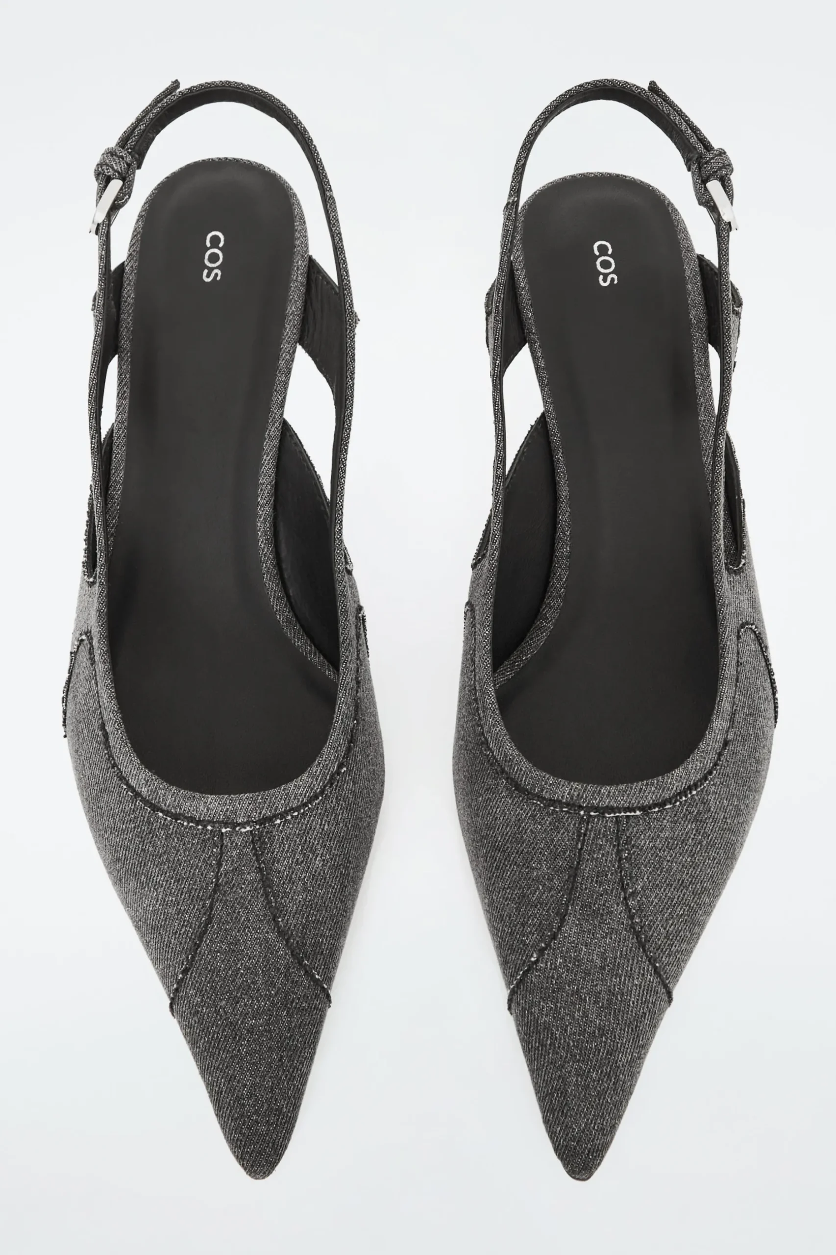 Hot COS DENIMOWE BUTY BEZ PIĘTY NA OBCASACH TYPU KACZUSZKA Szary