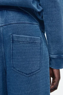 Fashion COS DŻERSEJOWA BLUZA Z KAPTUREM W JEANSOWYM KOLORZE