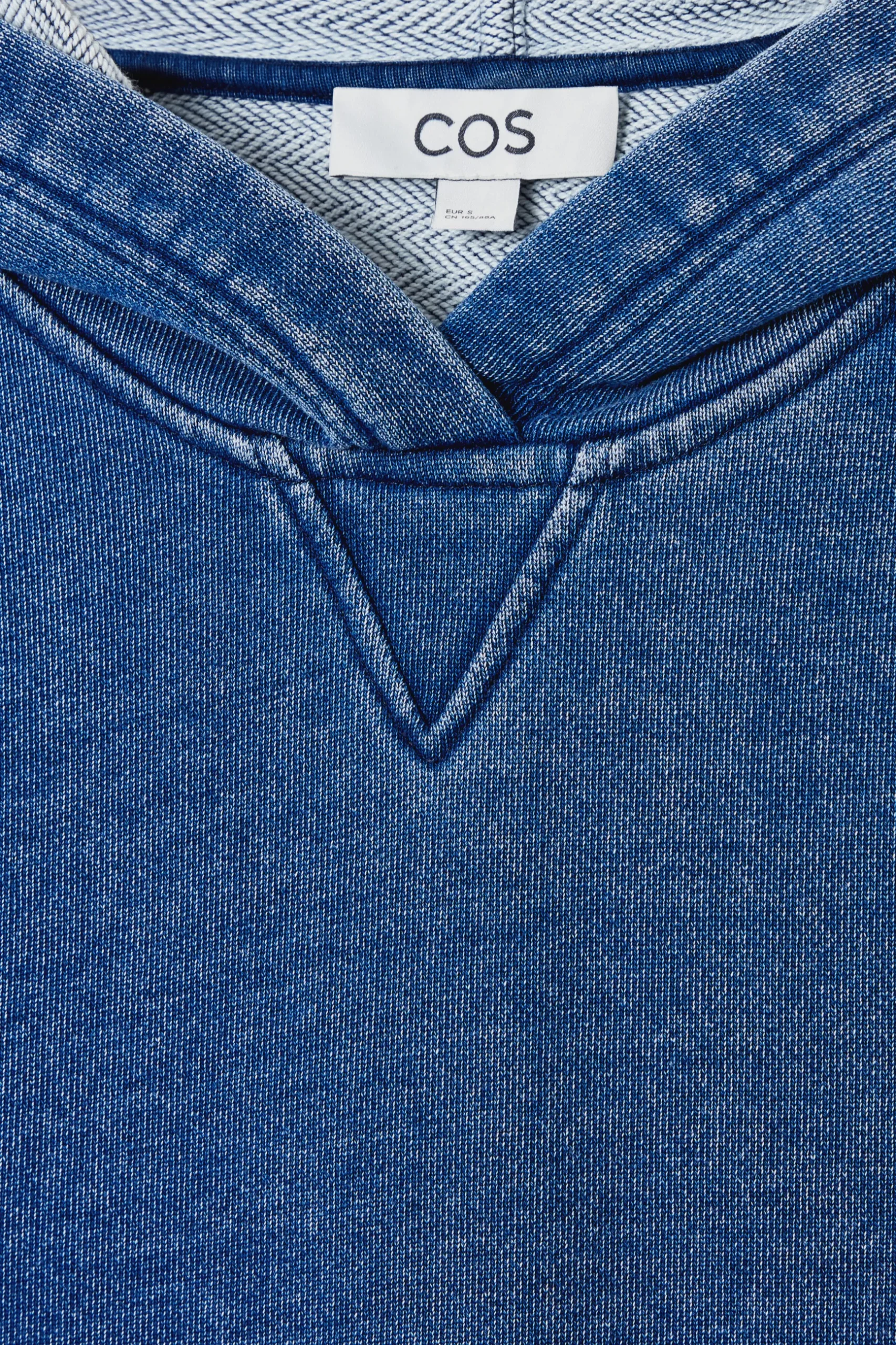 Fashion COS DŻERSEJOWA BLUZA Z KAPTUREM W JEANSOWYM KOLORZE