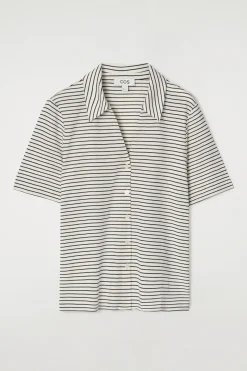 Fashion COS DŻERSEJOWA KOSZULA Z OTWARTYM DEKOLTEM