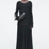 Fashion COS DŻERSEJOWA SUKIENKA MAXI Z OBNIŻONĄ TALIĄ