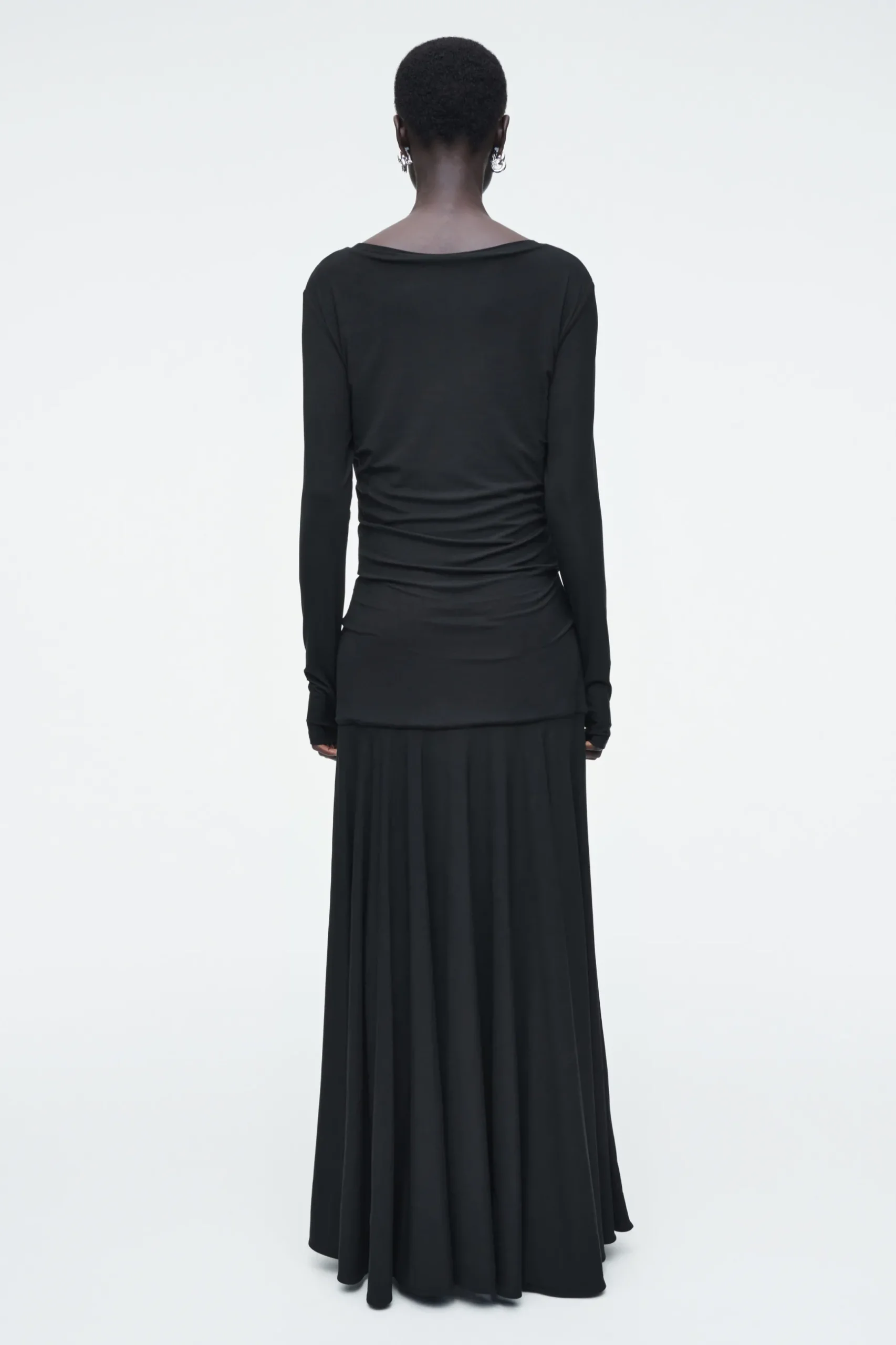 Fashion COS DŻERSEJOWA SUKIENKA MAXI Z OBNIŻONĄ TALIĄ