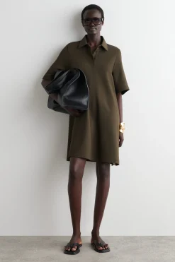 Fashion COS DŻERSEJOWA SUKIENKA MINI TYPU POLO
