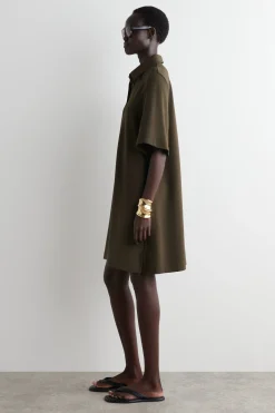 Fashion COS DŻERSEJOWA SUKIENKA MINI TYPU POLO