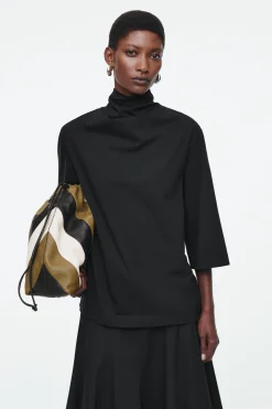 Hot COS DŻERSEJOWY TOP Z WIĄZANIEM PRZY SZYI