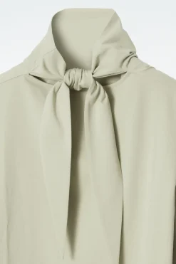Fashion COS DŻERSEJOWY TOP Z WIĄZANIEM PRZY SZYI