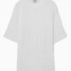 Best COS DŻERSEJOWY T-SHIRT OVERSIZE Z MARSZCZENIAMI