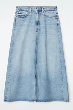 Discount COS DŻINSOWA TRAPEZOWA SPÓDNICA MIDI