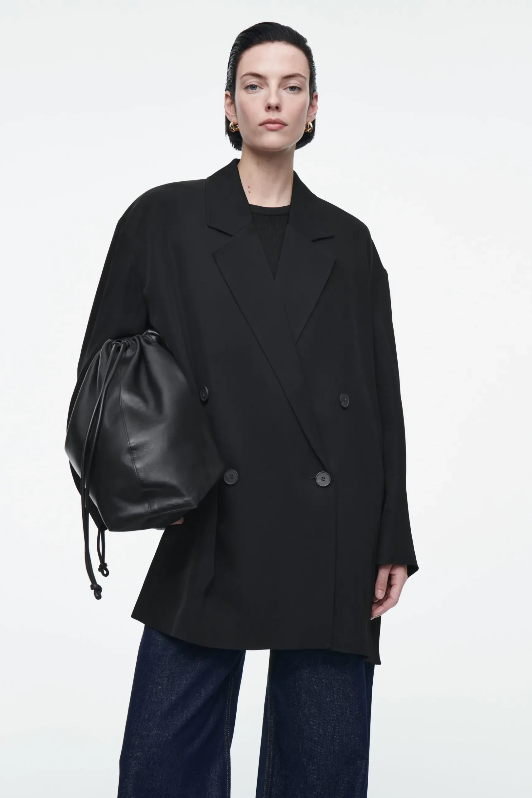 Discount COS DRAPOWANA DWURZĘDOWA MARYNARKA OVERSIZE