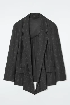 Outlet COS DRAPOWANA MARYNARKA W PRĄŻKI – REGULAR FIT