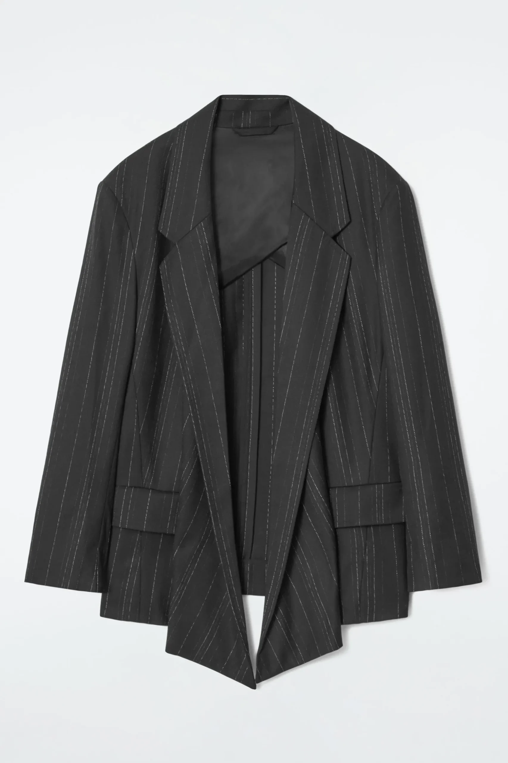 Outlet COS DRAPOWANA MARYNARKA W PRĄŻKI – REGULAR FIT