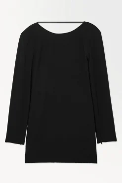 Fashion COS DRAPOWANA SUKIENKA MINI Z WYCIĘCIEM NA PLECACH