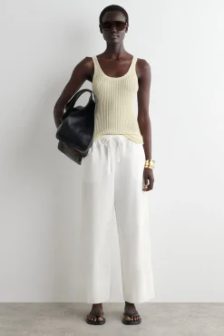 Fashion COS DRAWSTRING COTTON TROUSERS
