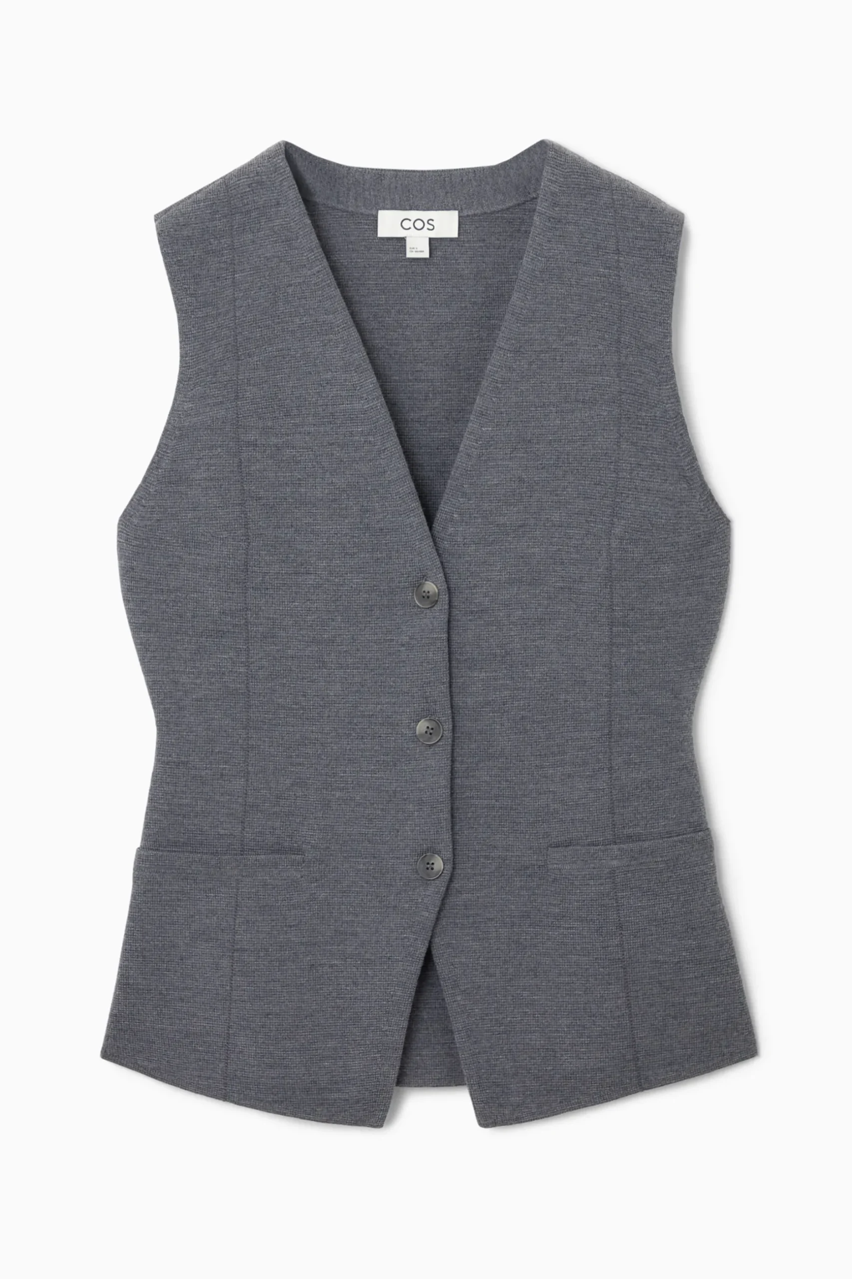 Fashion COS DŁUGA KAMIZELKA Z WEŁNIANEJ DZIANINY