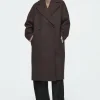 Fashion COS DWURZĘDOWY WEŁNIANY PŁASZCZ W JODEŁKĘ