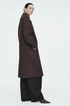 Fashion COS DWURZĘDOWY WEŁNIANY PŁASZCZ W JODEŁKĘ