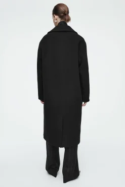New COS DWURZĘDOWY WEŁNIANY PŁASZCZ OVERSIZE