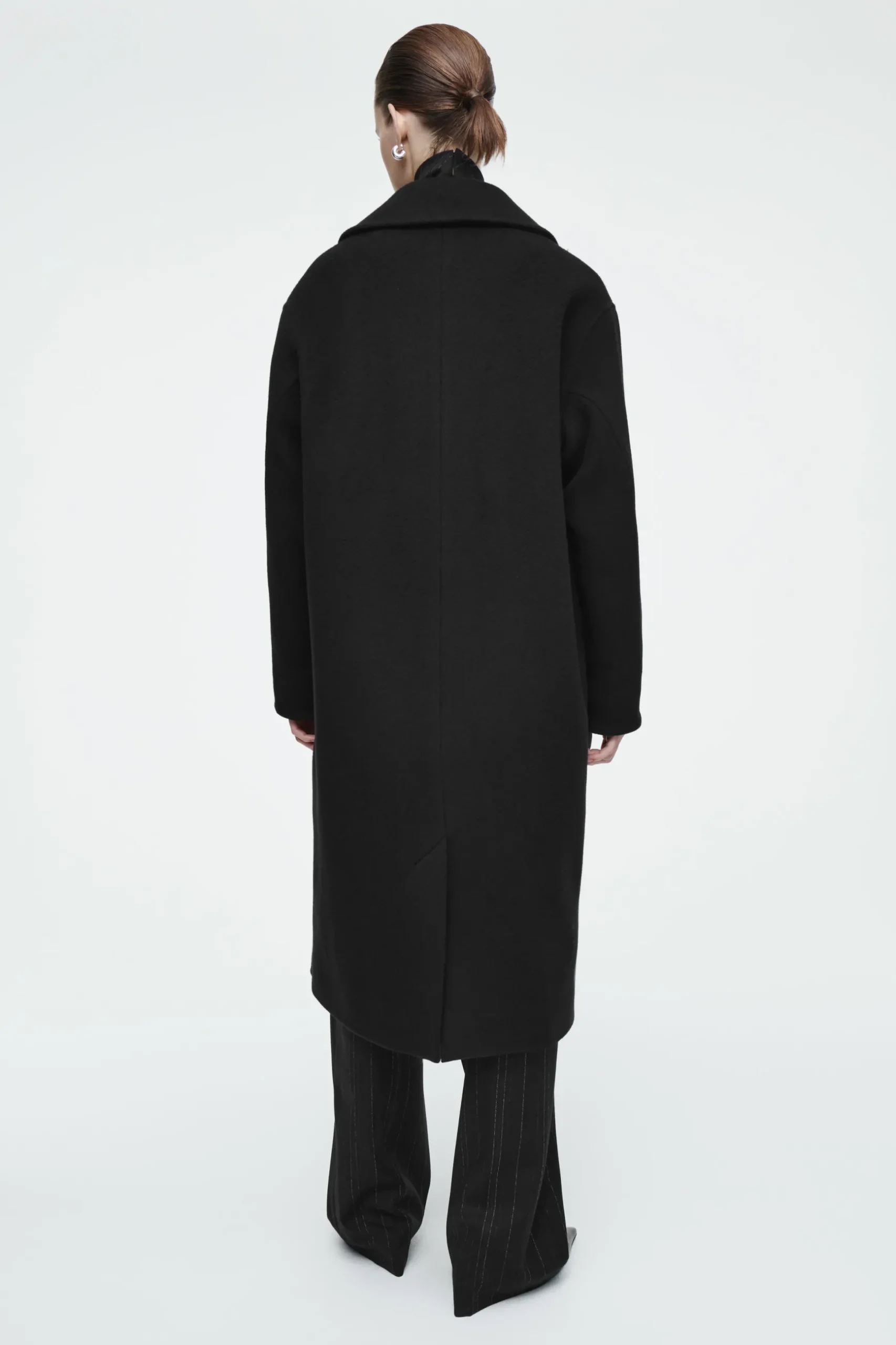 New COS DWURZĘDOWY WEŁNIANY PŁASZCZ OVERSIZE