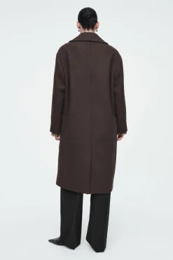 Fashion COS DWURZĘDOWY WEŁNIANY PŁASZCZ W JODEŁKĘ