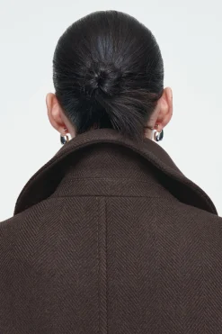 Fashion COS DWURZĘDOWY WEŁNIANY PŁASZCZ W JODEŁKĘ