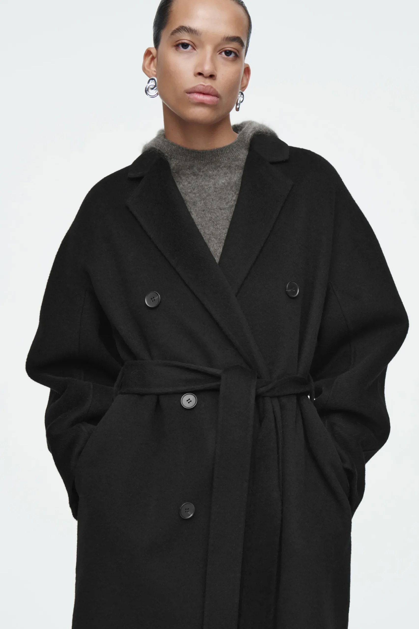 Discount COS DWURZĘDOWY WEŁNIANY PŁASZCZ OVERSIZE