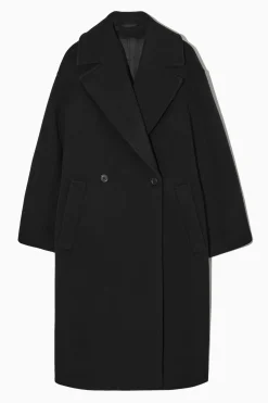 New COS DWURZĘDOWY WEŁNIANY PŁASZCZ OVERSIZE