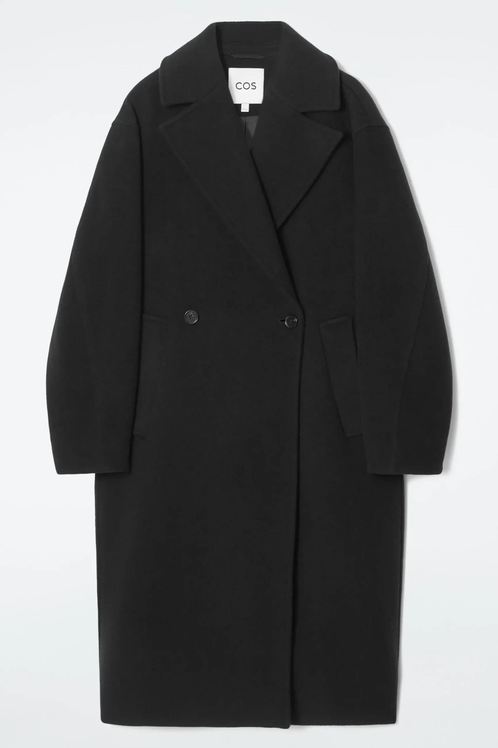New COS DWURZĘDOWY WEŁNIANY PŁASZCZ OVERSIZE